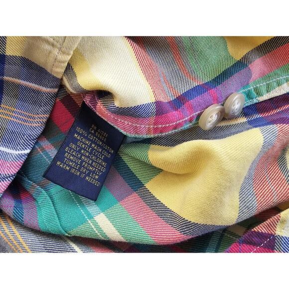 Polo Ralph Lauren Custom Fit Plaid Women’s Size S Button Up Preppy Picnic - Picture 6 of 8